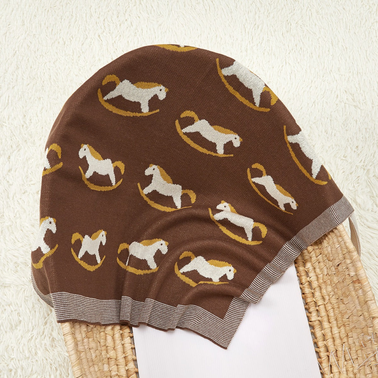 Best-Selling Knitted Baby Blanket With Horse Pattern: New Collection For Four Seasons